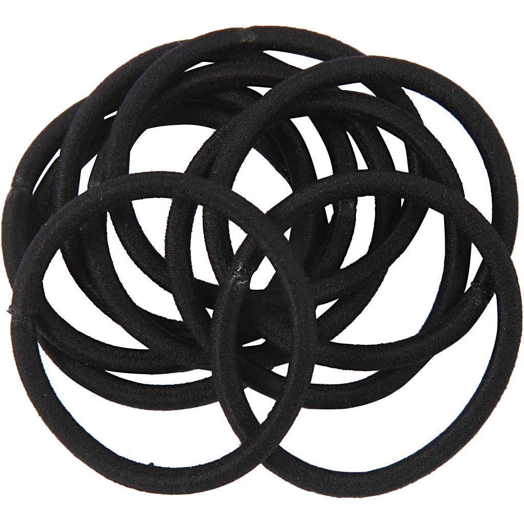 Haarelastiek, d 45 mm, zwart, 10 stuk/ 1 doos [HOB-600985]
