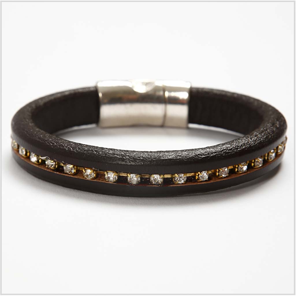 Magnetische sluiting, d 26 mm, gatgrootte 10 mm, antiek zilver, 1 stuk [HOB-60146]