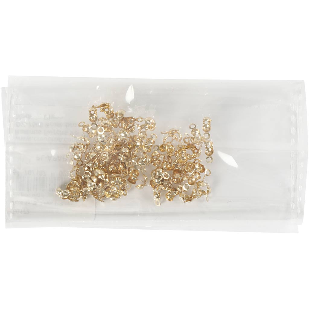 Kalot, L: 8 mm, d 3 mm, verguld, 100stuk/ 1 doos [HOB-60172]