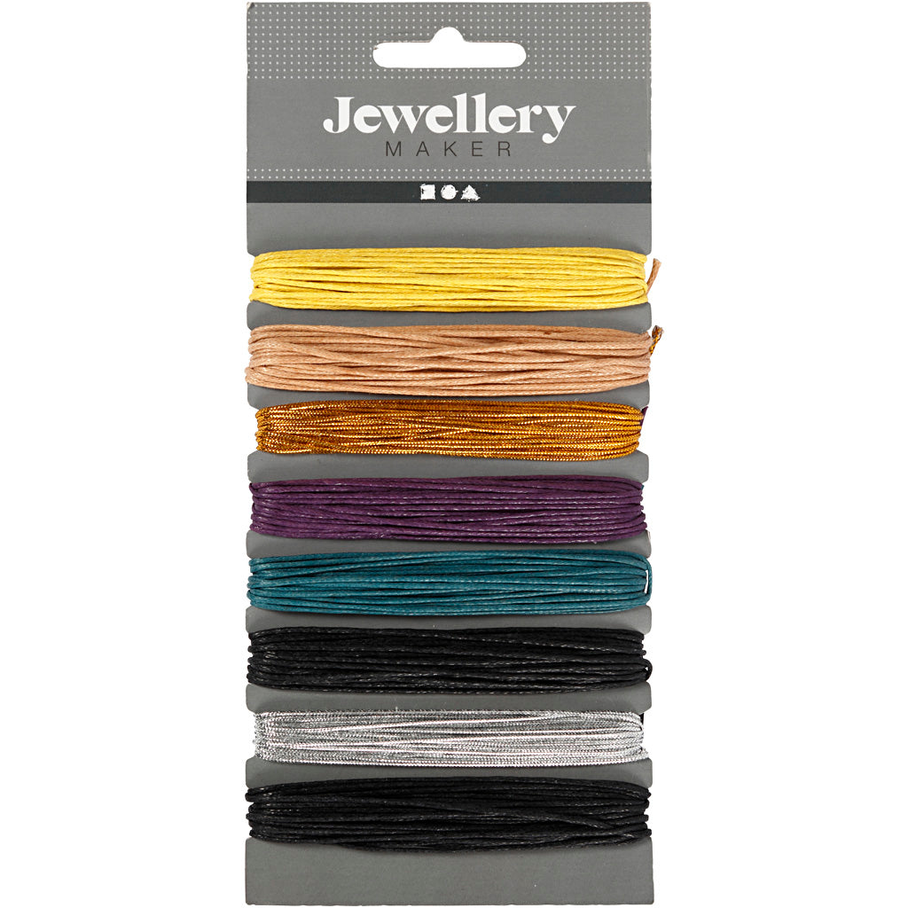 Cotton Cord, thickness 1 mm, assorted colours, 8x5 m