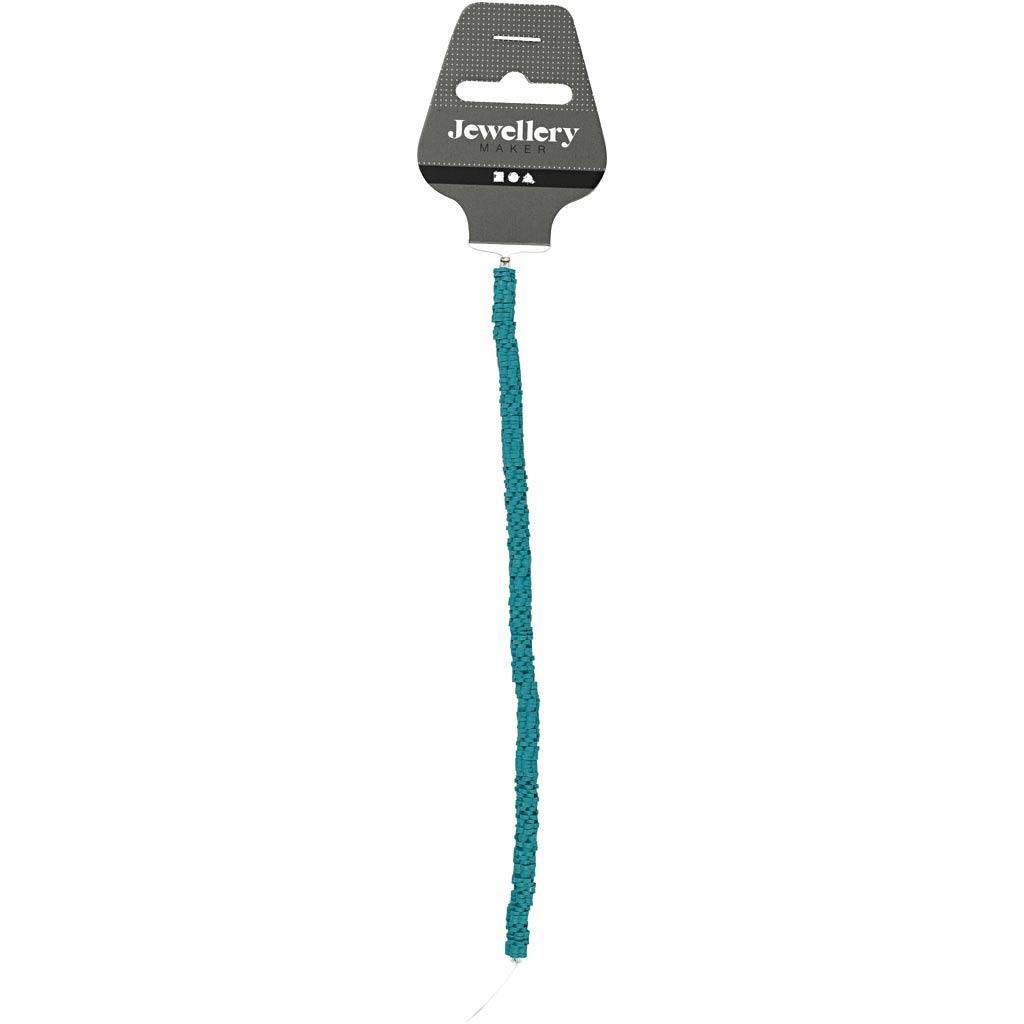 Klei Kralen, d 5-6 mm, gatgrootte 2 mm, turquoise, 145 stuk/ 1 doos [HOB-61003]
