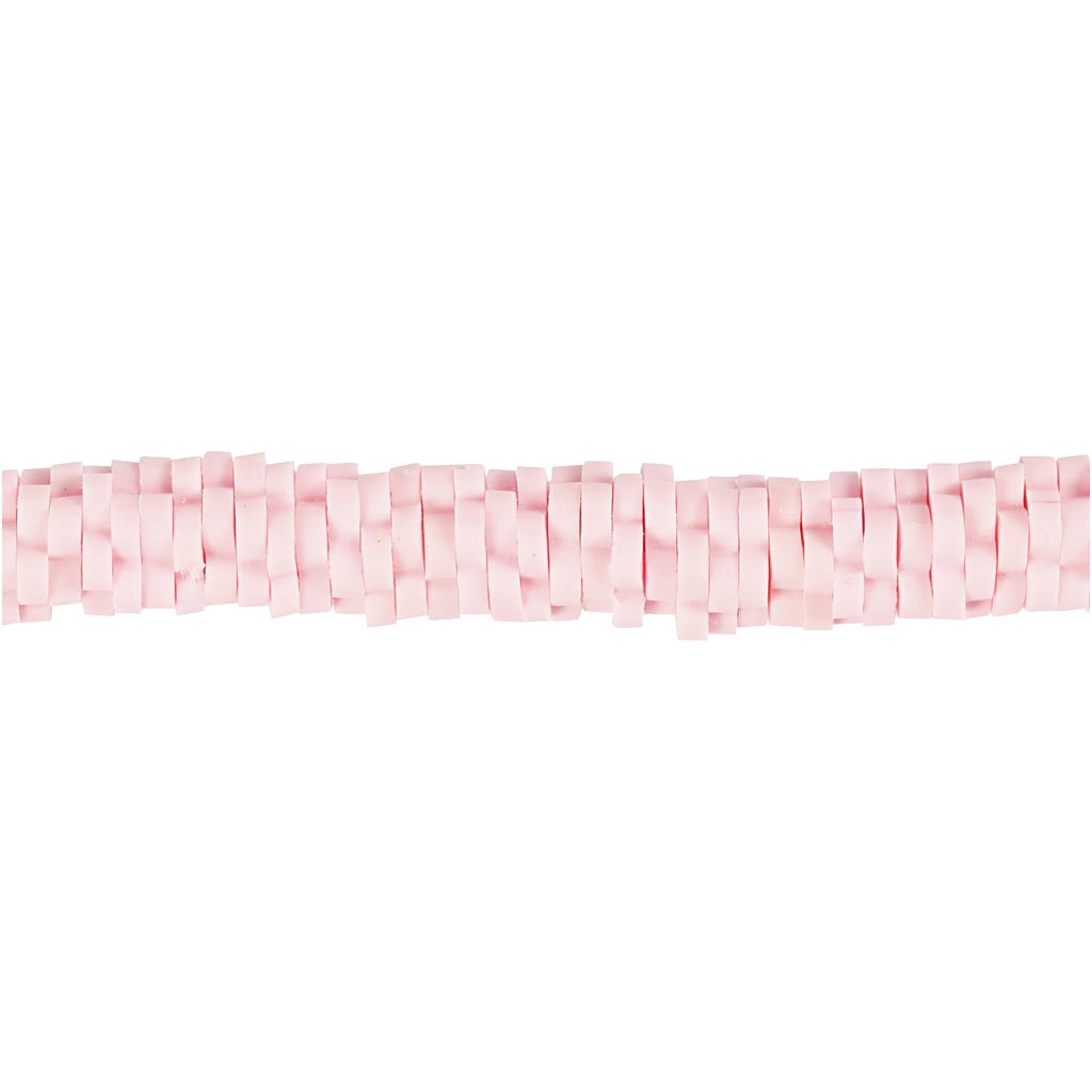 Clay Beads, dia. 5-6 mm, hole size 2 mm, light red, 145 pc