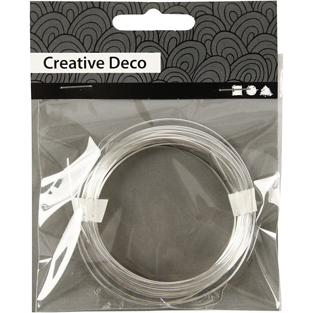 Fil argenté, ép. 0,8 mm, argenté, 6 m/ 1 rouleau [HOB-61008]