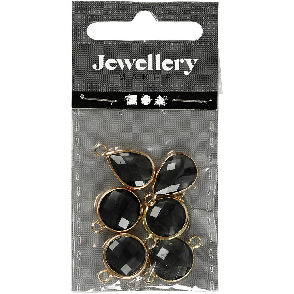 Sieradenhanger, H: 15-20 mm, gatgrootte 2 mm, grijs, 1 doos [HOB-61021]