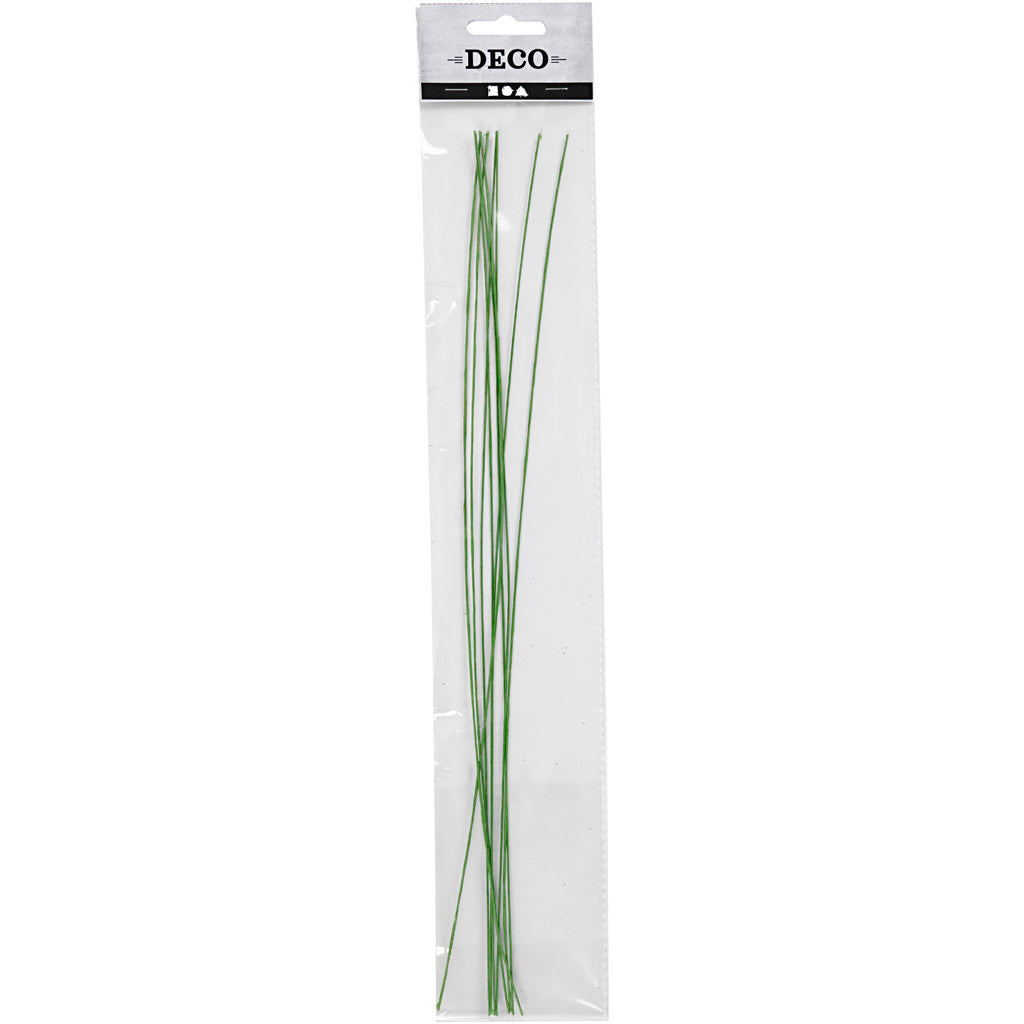 Fil métallique fleuriste, L : 30 cm, d 0,6 mm, vert, 20 pièces/ 1 Pq. [HOB-610350]