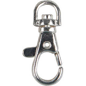 Fermoirs mousquetons, H : 3,7 cm, d 37 mm, L : 1,4 cm, argenté, 15 pièces/ 1 Pq. [HOB-61314]