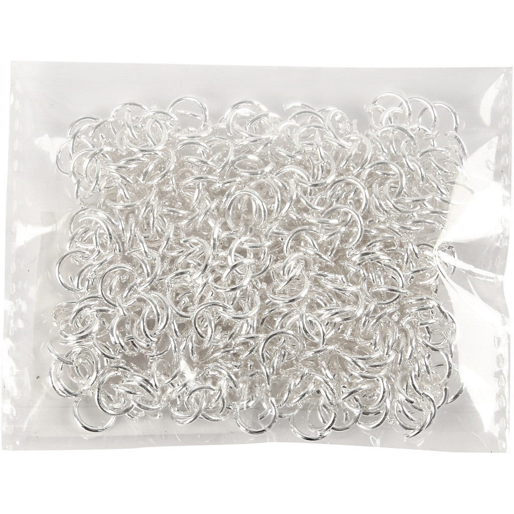 Boucles rondes , dim. 7 mm, ép. 1 mm, argenté, 400 pièces/ 1 Pq. [HOB-61378]