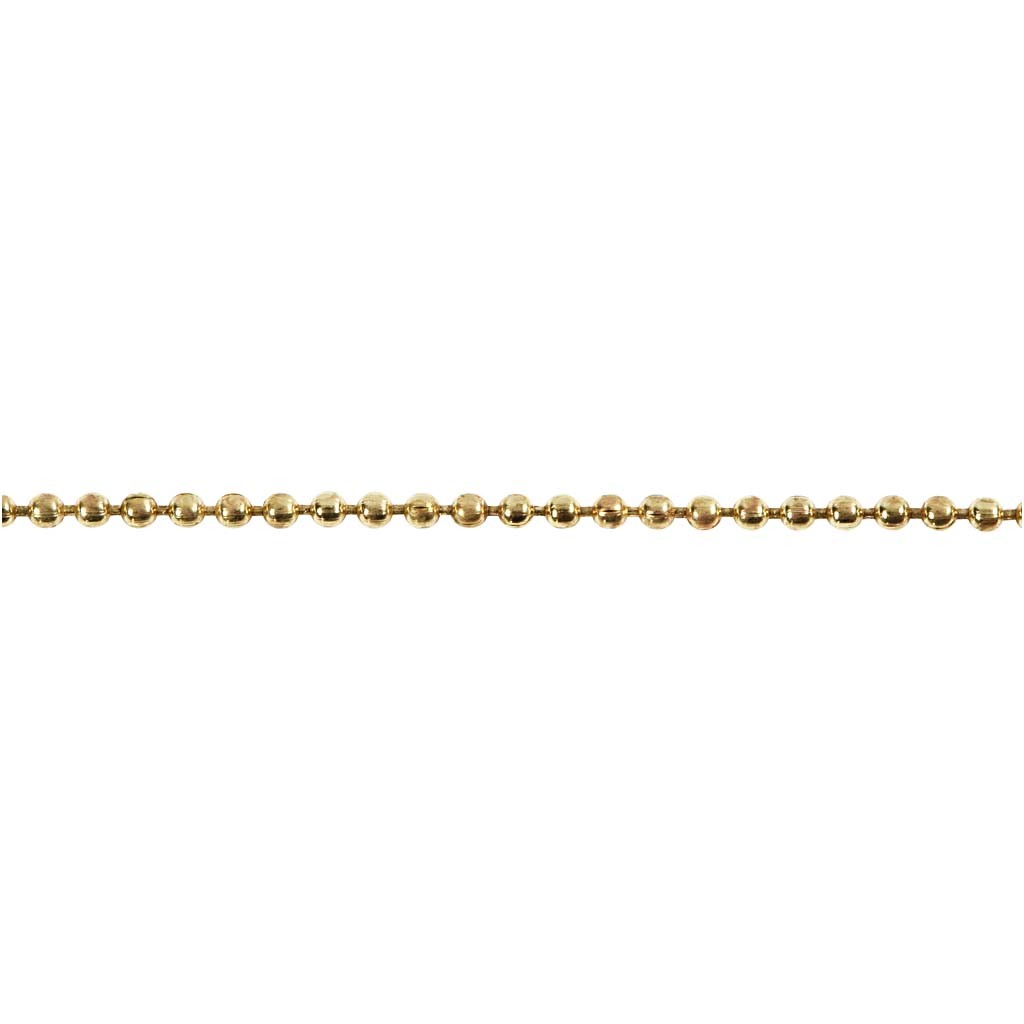 Balletjesketting, d 1,5 mm, verguld, 150 cm/ 1 rol [HOB-61537]