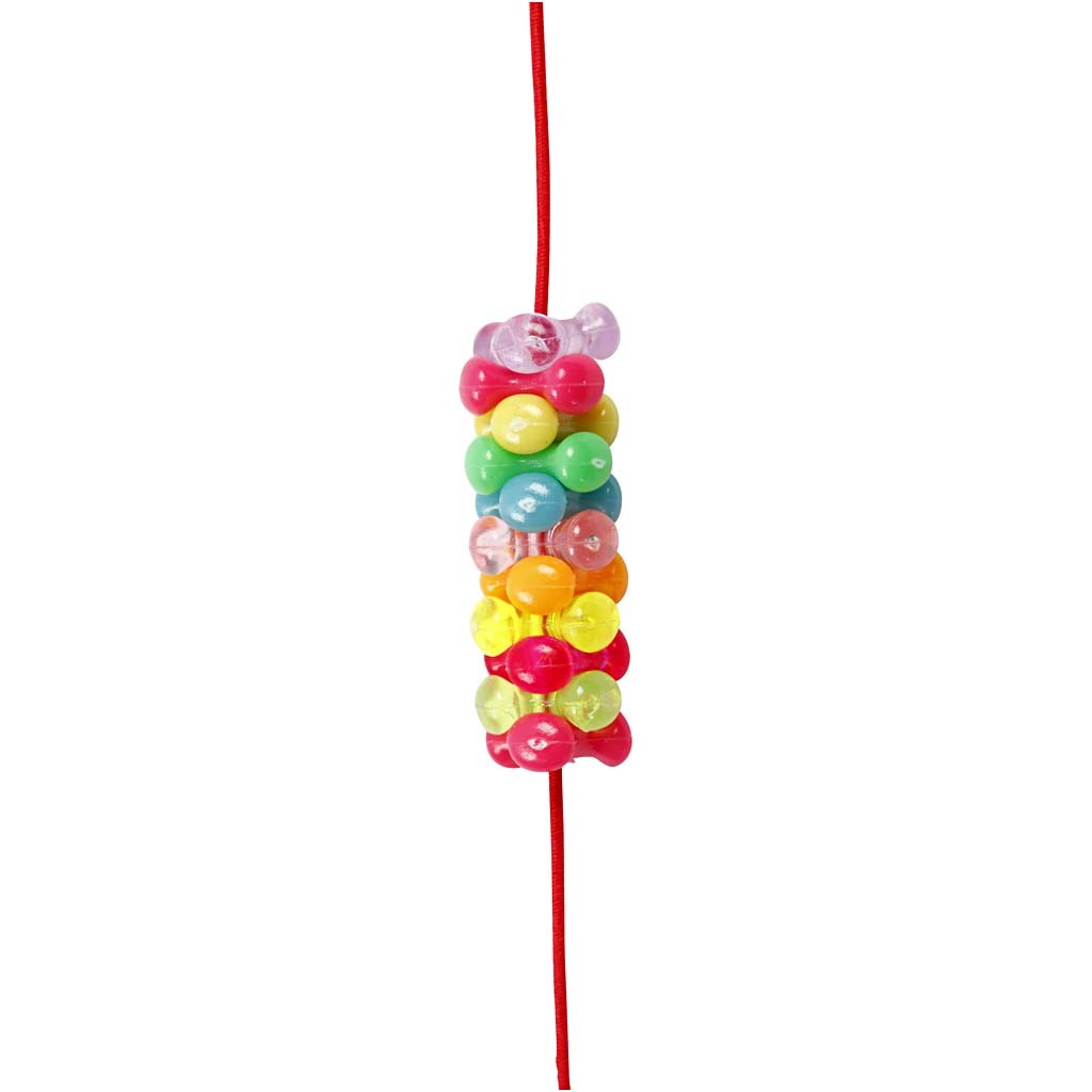 Mélange de perles, d 10 mm, diamètre intérieur 2 mm, ca. 2800 pièce, ass. de couleurs, 385 gr, 700 ml/ 1 boîte [HOB-61776]