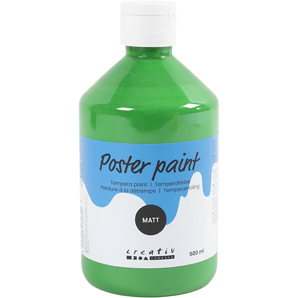 Poster paint Matte, green, 500 ml/ 1 bottle