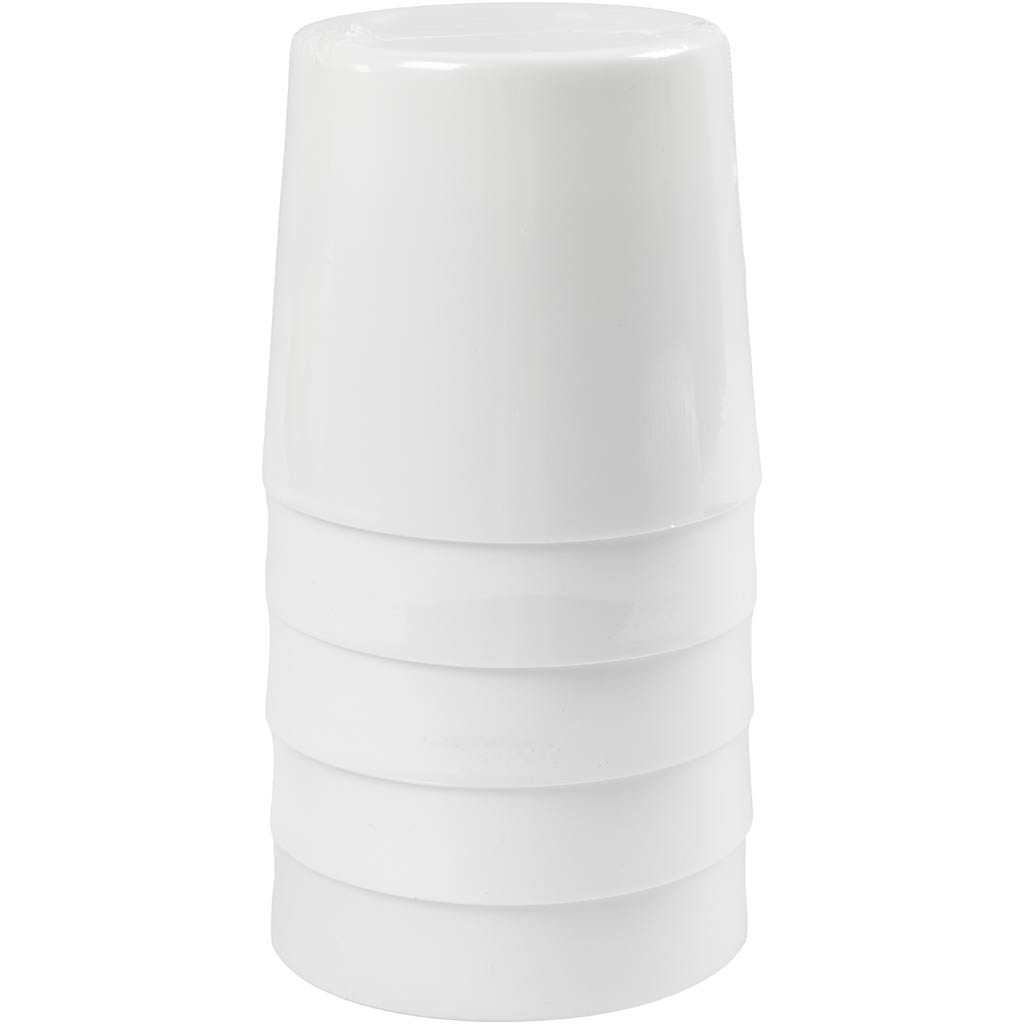 Waterkop / beker, H: 9,5 cm, d 8,5 cm, 300 ml, wit, 5 stuk/ 1 doos [HOB-667051]
