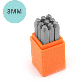Embossing stempels, Font: Sans Serif , afm 3 mm, 9 stuk/ 1 set [HOB-67565]
