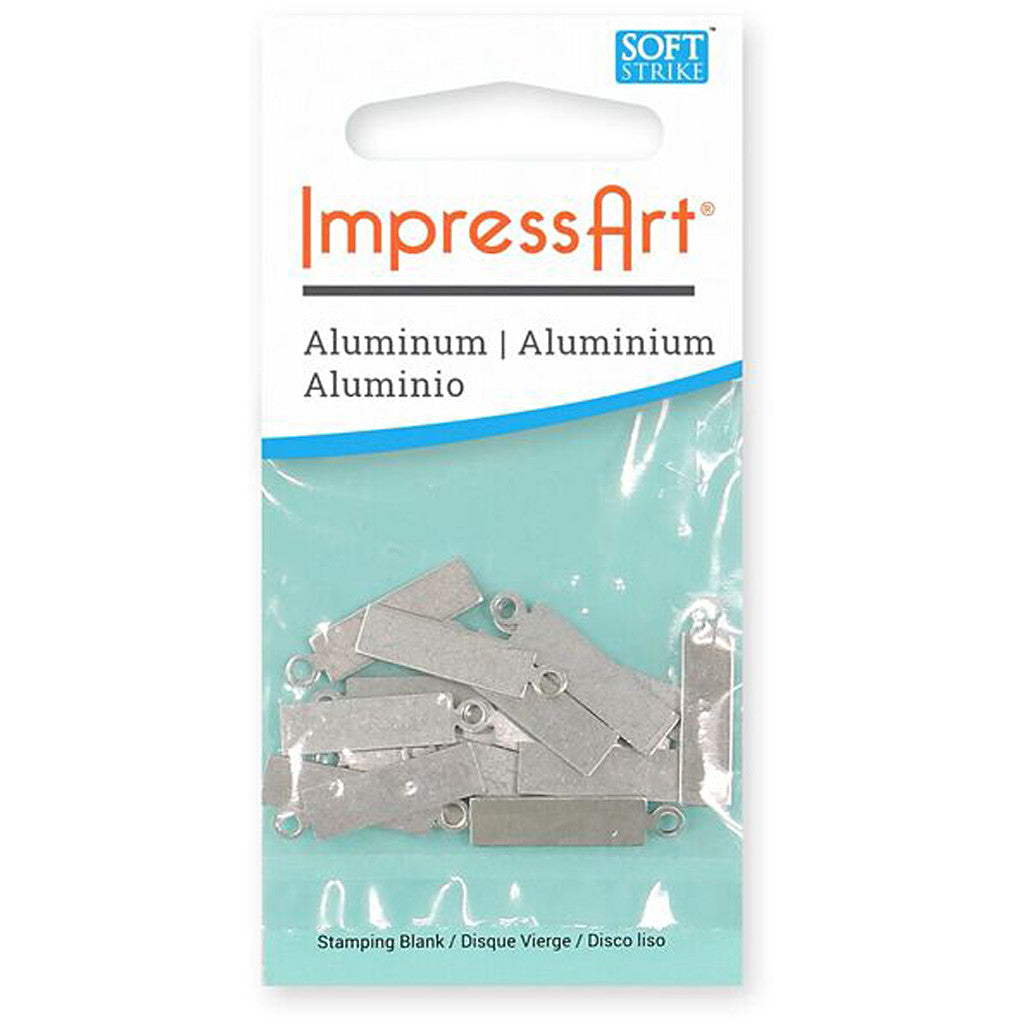 Metalen label, langwerpig, afm 20x5 mm, gatgrootte 1,9 mm, dikte 1,3 mm, aluminium, 20 stuk/ 1 doos [HOB-67582]