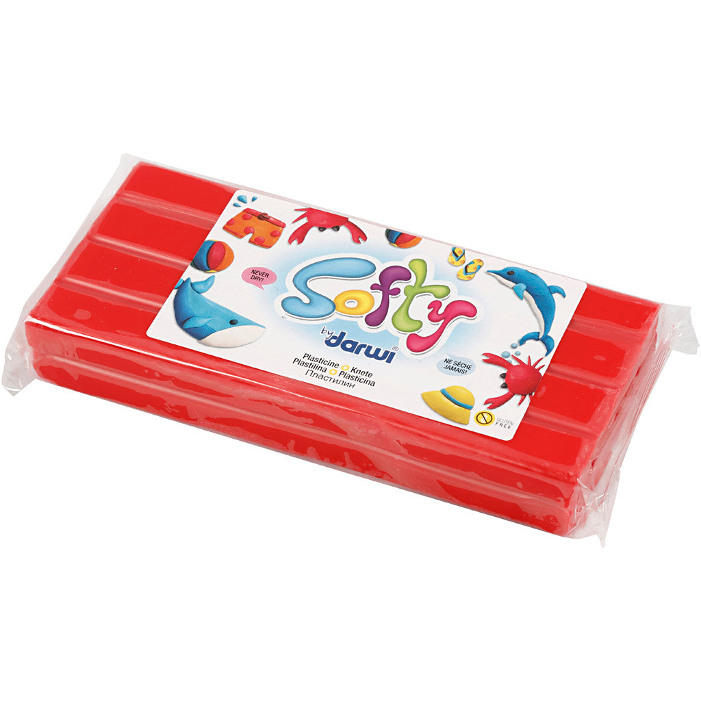 Pâte à Modeler Softy, rouge, 500 gr/ 1 Pq. [HOB-680434]
