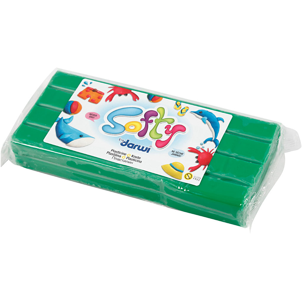 Pâte à Modeler Softy, vert, 500 gr/ 1 Pq. [HOB-680464]