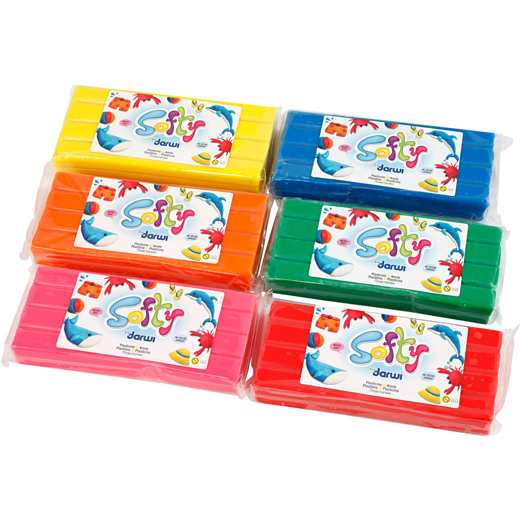 Softy Boetseerklei, diverse kleuren, 6x500 gr/ 1 doos [HOB-680495]