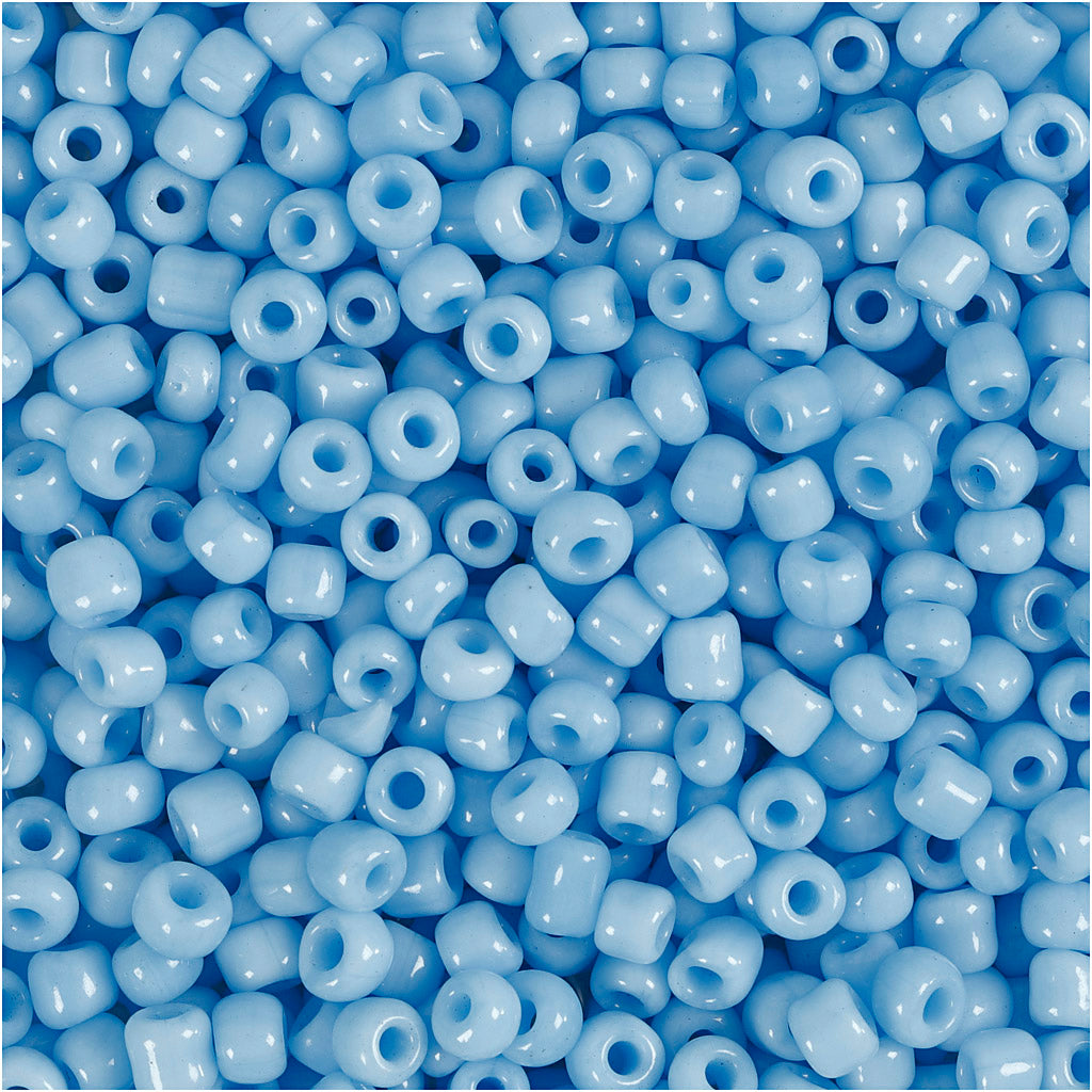 Rocaille Seed Beads, dia. 3 mm, size 8/0, hole size 0,6-1,0 mm, turquoise, 25 g