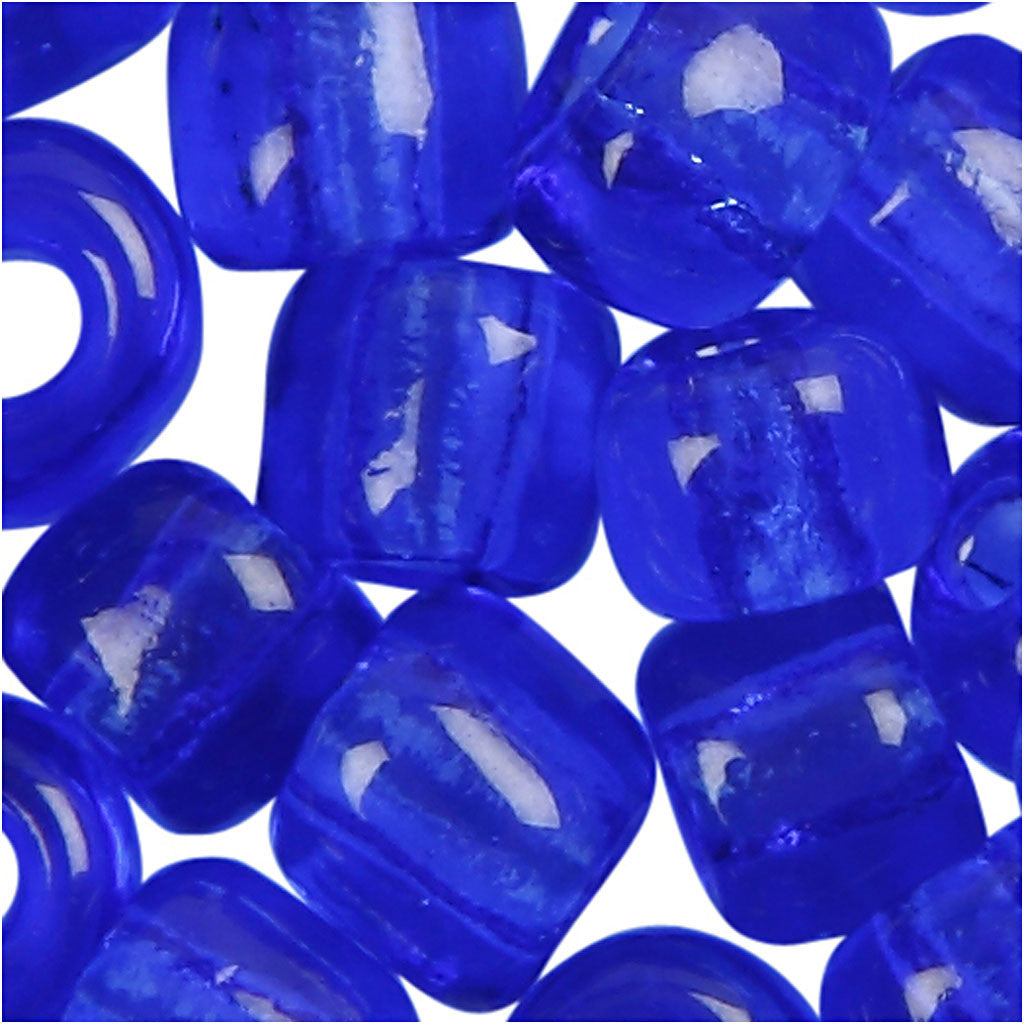 Perles de Rocaille, d 4 mm, dim. 6/0, diamètre intérieur 0,9-1,2 mm, cabalt transparent, 25 gr/ 1 Pq. [HOB-682551]