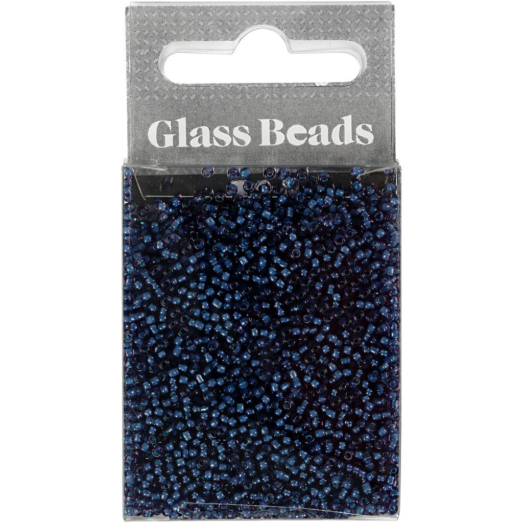 Perles de Rocaille, d 1,7 mm, dim. 15/0, diamètre intérieur 0,5-0,8 mm, violet, 25 gr/ 1 Pq. [HOB-686810]