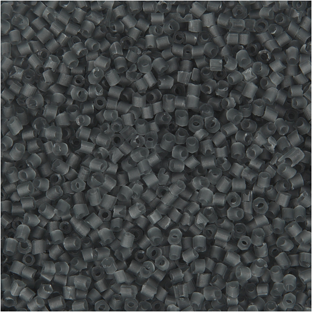Rocailles 2-cut, d 1,7 mm, afm 15/0, gatgrootte 0,5 mm, transparant grijs, 25 gr/ 1 doos [HOB-687800]