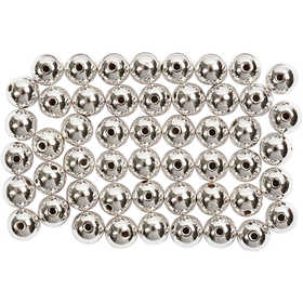 Perles de Cire, d 5 mm, diamètre intérieur 0,7 mm, argent, 100 pièces/ 1 Pq. [HOB-698141]