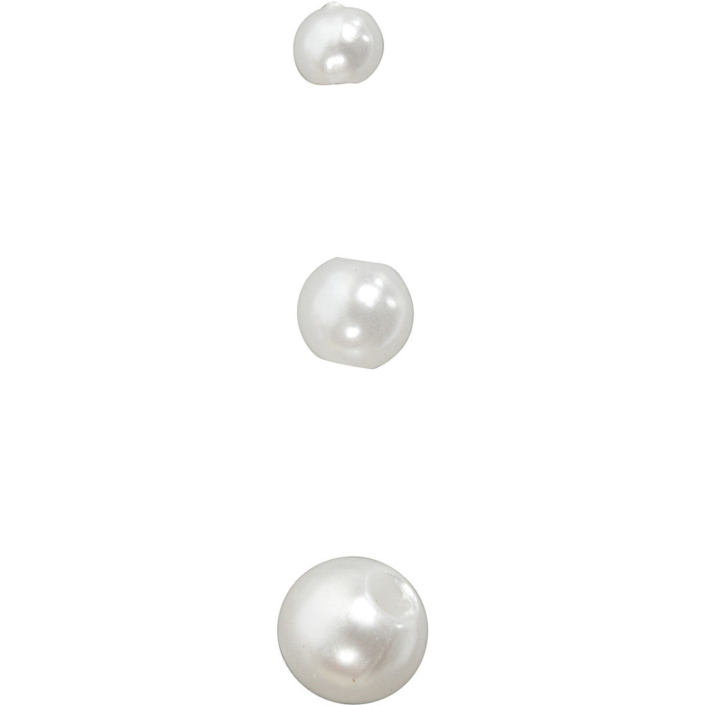Perles de Cire, d 5 mm, diamètre intérieur 0,7 mm, nacré, 100 pièces/ 1 Pq. [HOB-698161]