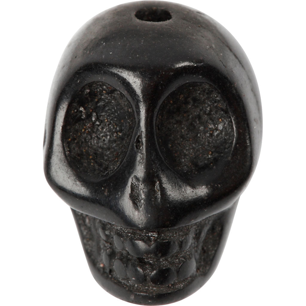 Howlite, d 12 mm, diamètre intérieur 1,5 mm, noir, 32 pièces/ 1 Pq. [HOB-69921]