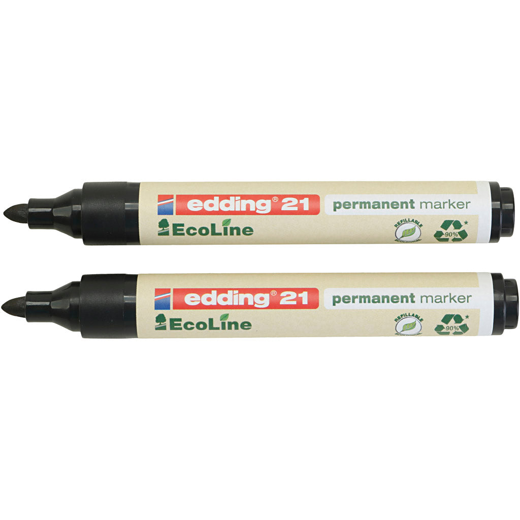edding EccoLine Marker, dim. 21, trait 1,5-3 mm, noir, 1 pièce [HOB-352084]