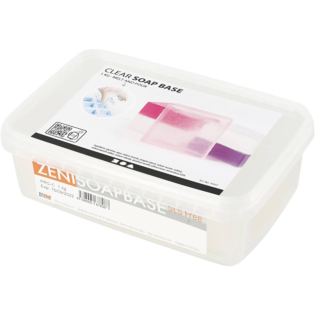 Transparante zeep basis, helder, 1 kg [HOB-70038]