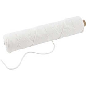 Lont, Geschikt voor dompelkaarsen (dia. 22-30 mm) en gegoten kaarsen (dia. 60-80 mm) , 100 gr, 50 m/ 1 rol [HOB-73320]