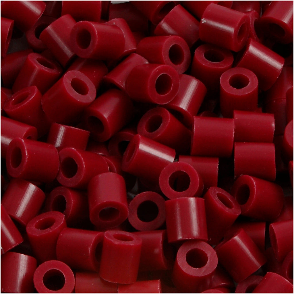 Fuse Beads, size 5x5 mm, hole size 2,5 mm, medium, claret (32239), 6000 pc