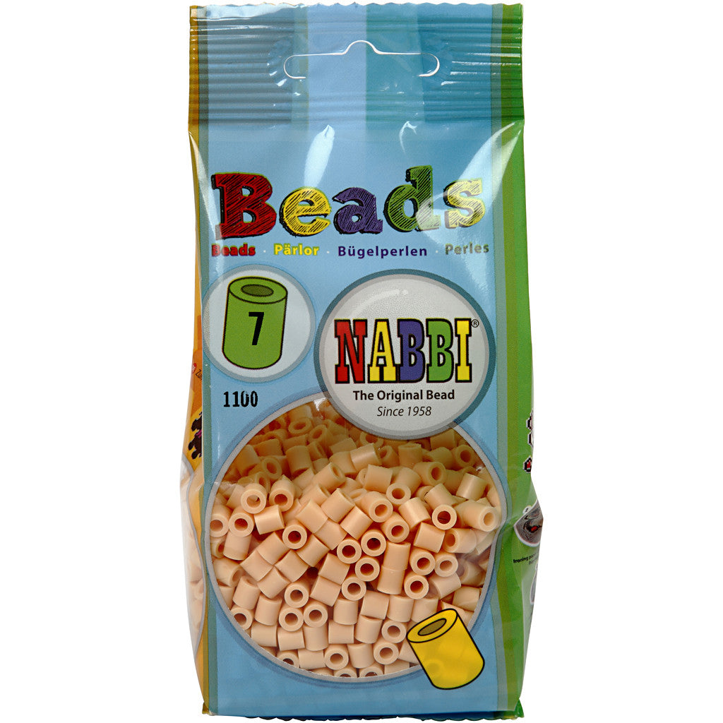 Strijkkralen, afm 5x5 mm, gatgrootte 2,5 mm, medium, lichtpoeder (32228), 1100 stuk/ 1 doos [HOB-751070]