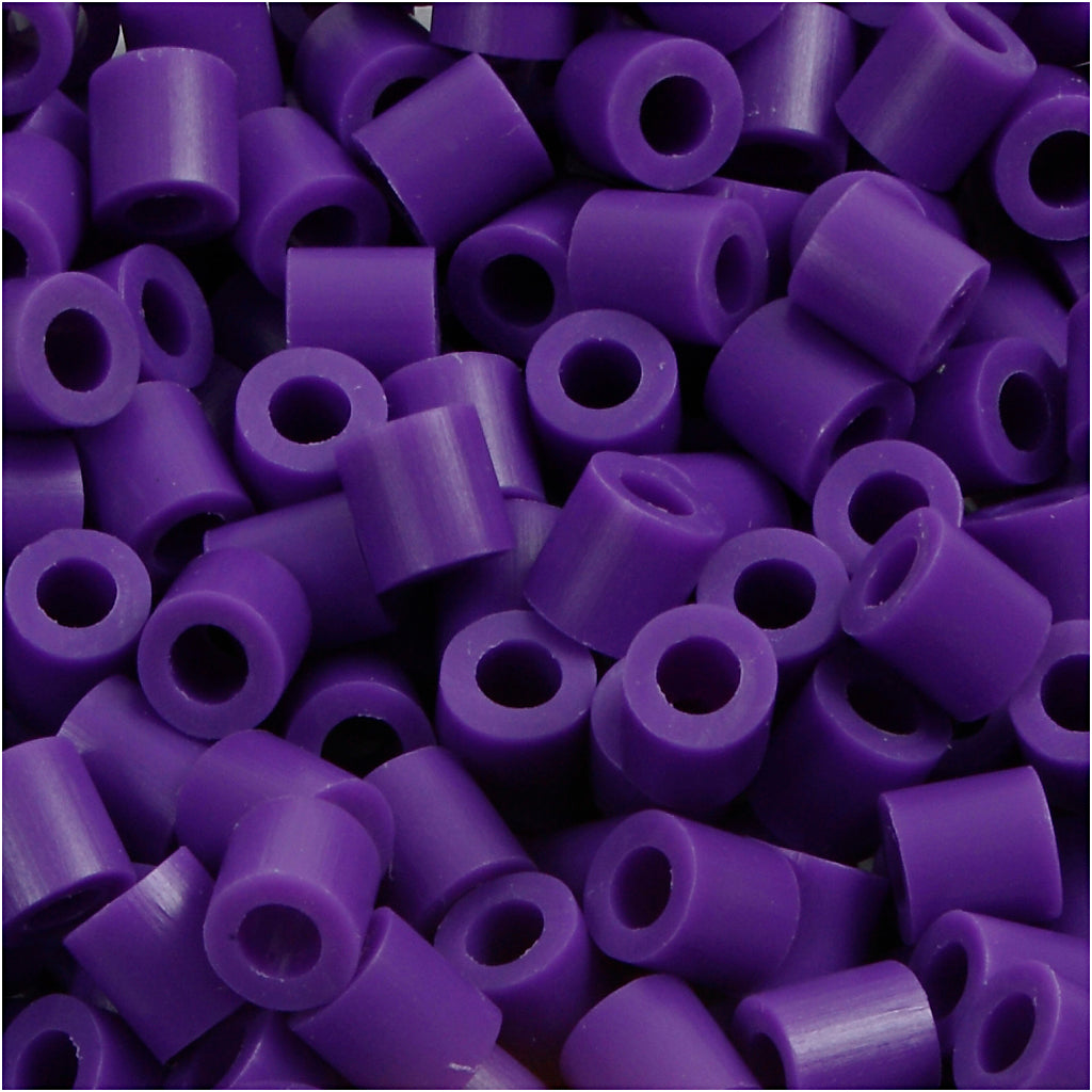 Fuse Beads, size 5x5 mm, hole size 2,5 mm, medium, dark purple (32234), 6000 pc