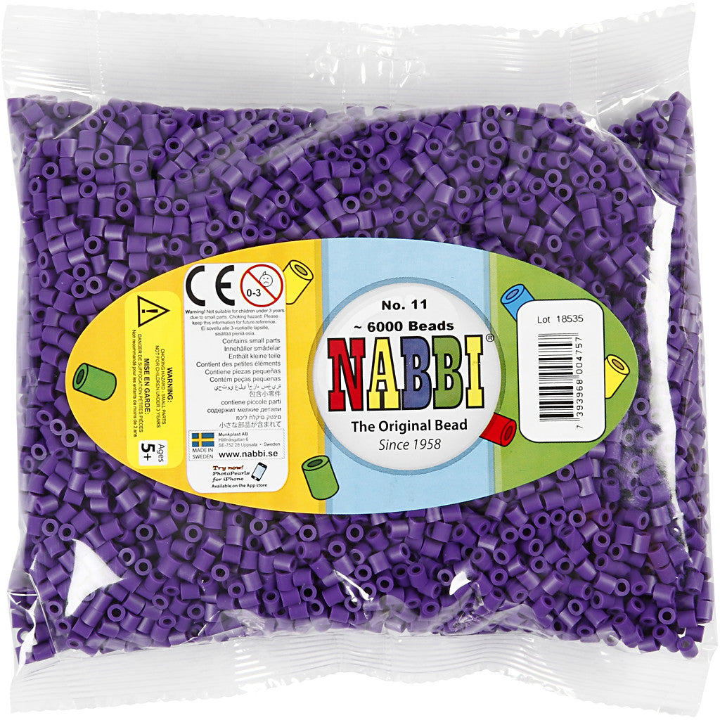 Perles à repasser, dim. 5x5 mm, diamètre intérieur 2,5 mm, medium, violet foncé (32234), 6000 pièces/ 1 Pq. [HOB-751111]