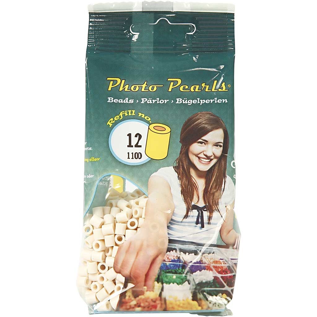 Strijkkralen, afm 5x5 mm, gatgrootte 2,5 mm, medium, lichtbeige (32251), 1100 stuk/ 1 doos [HOB-751120]