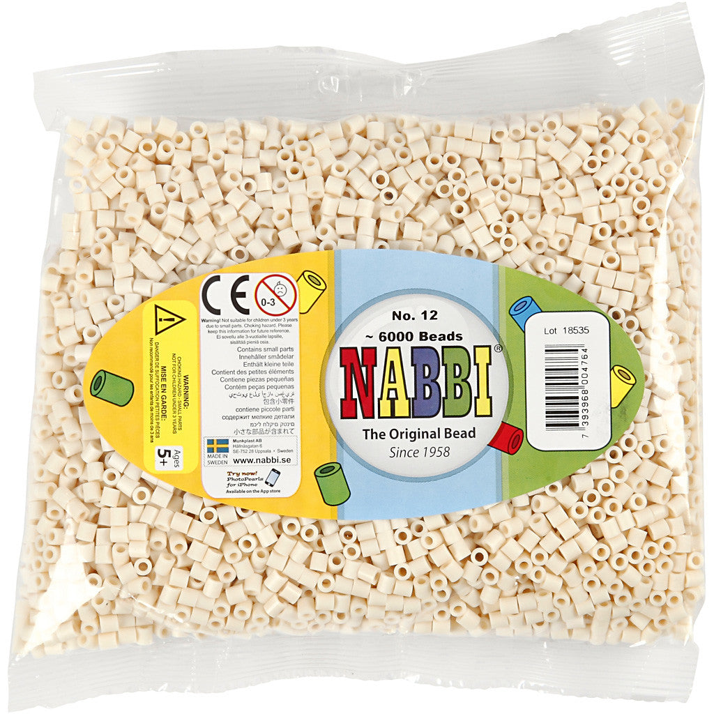 Perles à repasser, dim. 5x5 mm, diamètre intérieur 2,5 mm, medium, beige clair (32251), 6000 pièces/ 1 Pq. [HOB-751121]