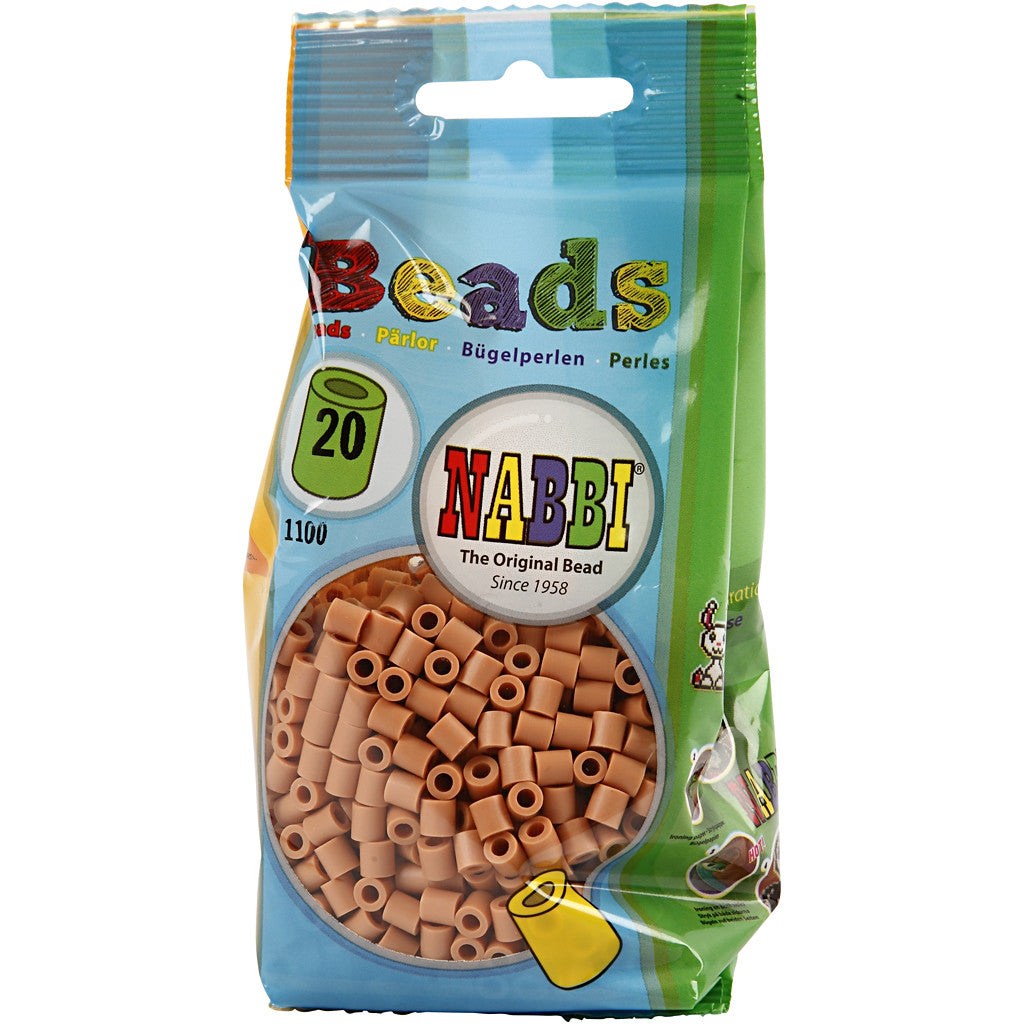 Strijkkralen, afm 5x5 mm, gatgrootte 2,5 mm, medium, lichtbruin (32260), 1100 stuk/ 1 doos [HOB-751200]