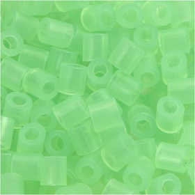 Strijkkralen, afm 5x5 mm, gatgrootte 2,5 mm, medium, neon groen (32237), 1100 stuk/ 1 doos [HOB-751250]