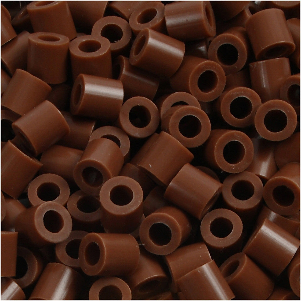 Strijkkralen, afm 5x5 mm, gatgrootte 2,5 mm, medium, chocolate (32249), 1100 stuk/ 1 doos [HOB-751270]
