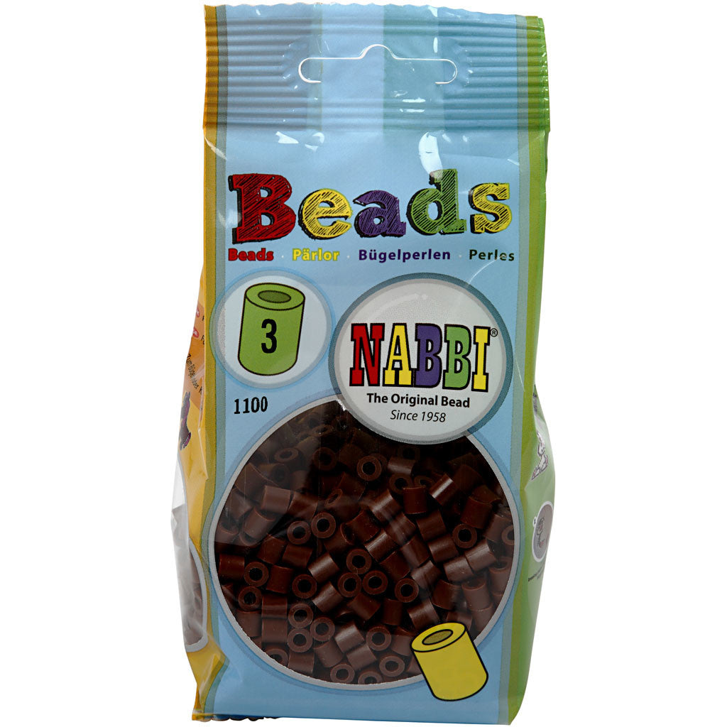 Photo Pearls, dim. 5x5 mm, diamètre intérieur 2,5 mm, medium, brun (3), 1100 pièces/ 1 Pq. [HOB-755030]