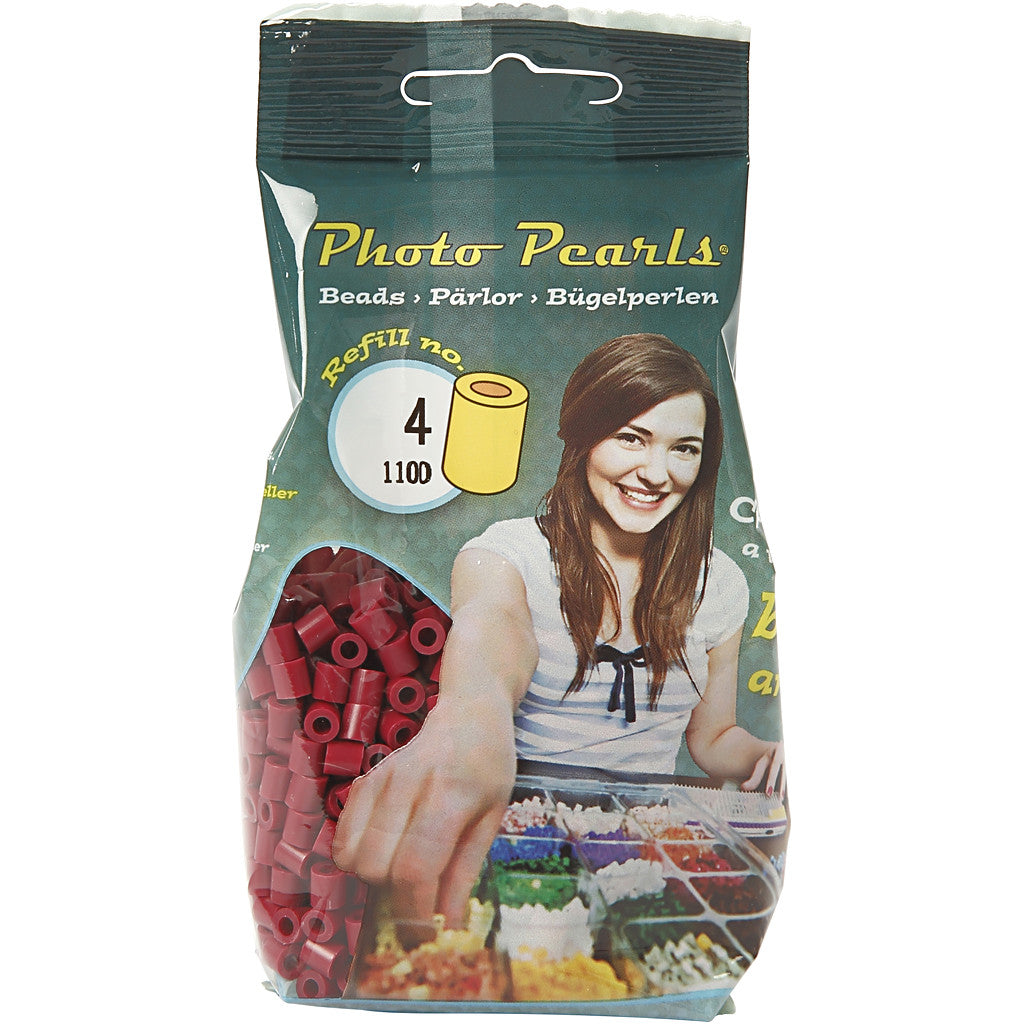 Photo Pearls, dim. 5x5 mm, diamètre intérieur 2,5 mm, medium, rouge vin (4), 1100 pièces/ 1 Pq. [HOB-755040]