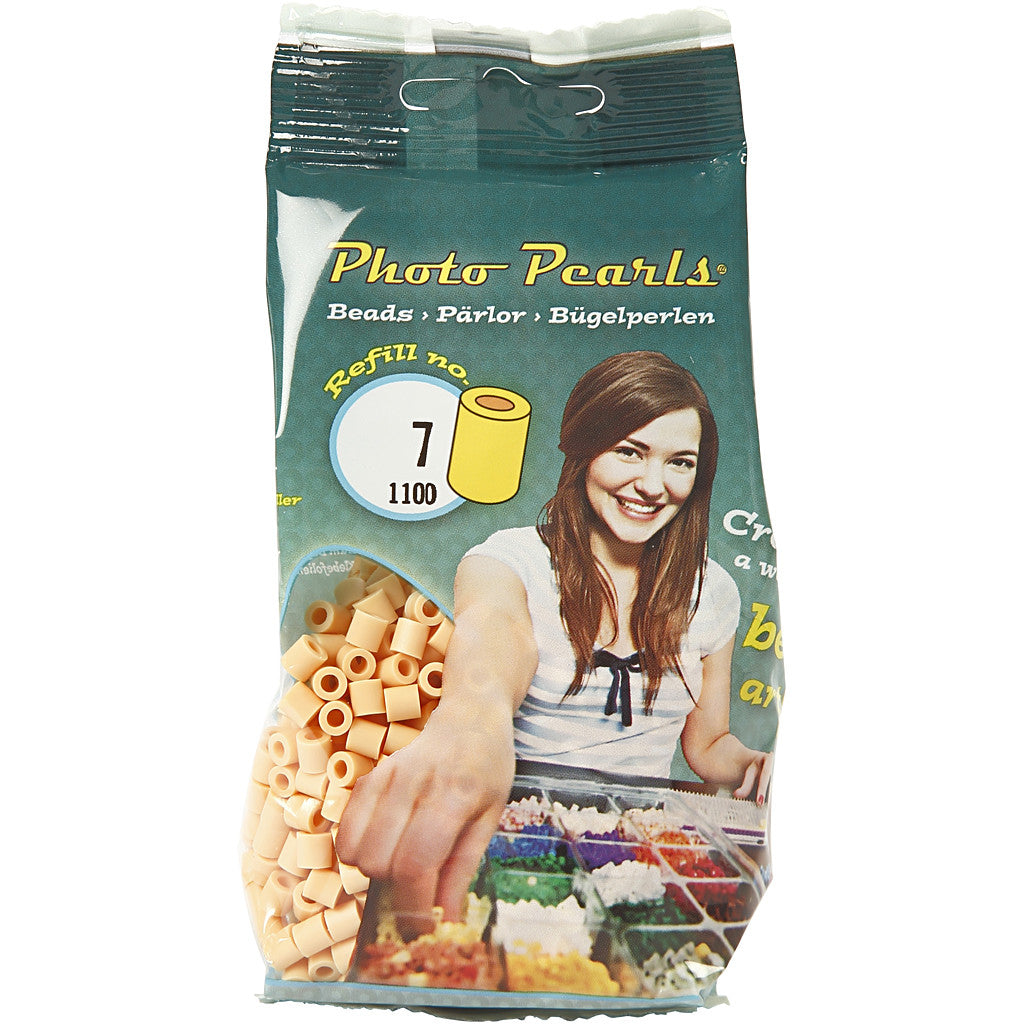 Foto kralen, afm 5x5 mm, gatgrootte 2,5 mm, medium, lichtpoeder (7), 1100 stuk/ 1 doos [HOB-755070]