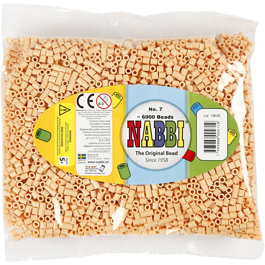 Photo Pearls, dim. 5x5 mm, diamètre intérieur 2,5 mm, medium, beige clair (7), 6000 pièces/ 1 Pq. [HOB-75507]