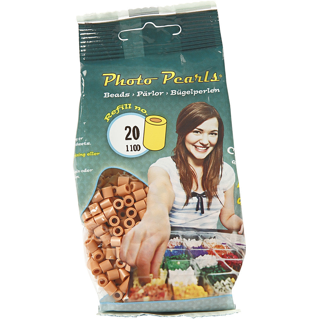 Foto kralen, afm 5x5 mm, gatgrootte 2,5 mm, medium, lichtbruin (20), 1100 stuk/ 1 doos [HOB-755200]