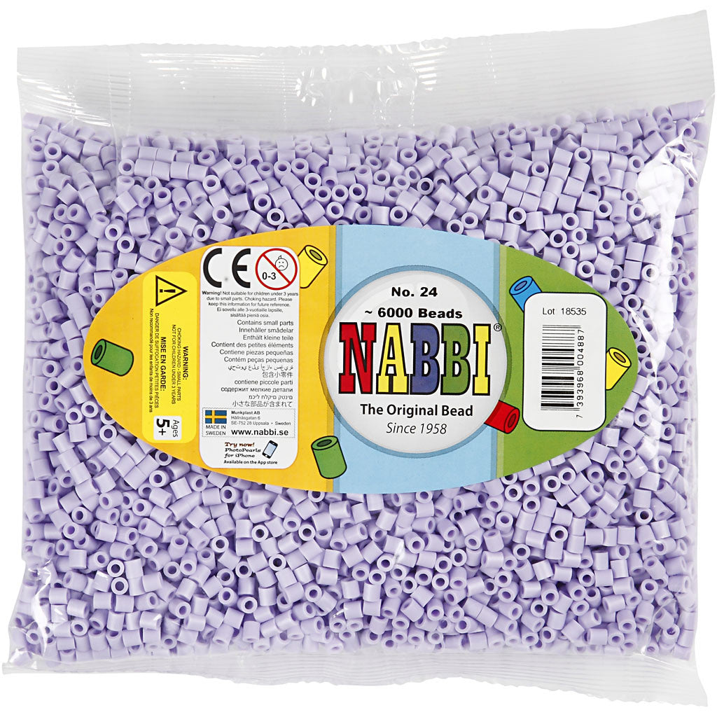 Foto kralen, afm 5x5 mm, gatgrootte 2,5 mm, medium, flieder (24), 6000 stuk/ 1 doos [HOB-75524]