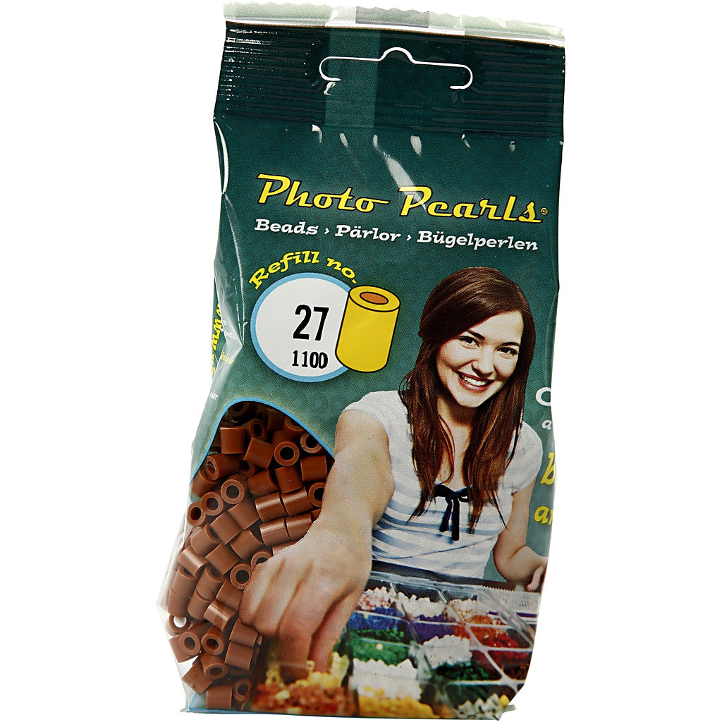 Photo Pearls, dim. 5x5 mm, diamètre intérieur 2,5 mm, medium, chocolat (27), 1100 pièces/ 1 Pq. [HOB-755270]
