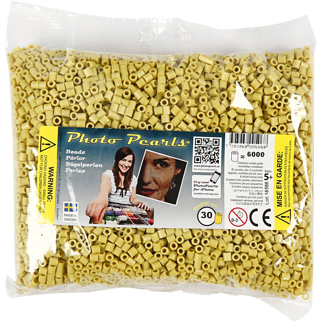 Foto kralen, afm 5x5 mm, gatgrootte 2,5 mm, medium, olijf (30), 6000 stuk/ 1 doos [HOB-75530]