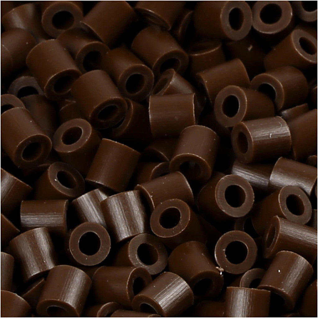 Foto kralen, afm 5x5 mm, gatgrootte 2,5 mm, medium, donkelbruin (2), 1100 stuk/ 1 doos [HOB-755520]