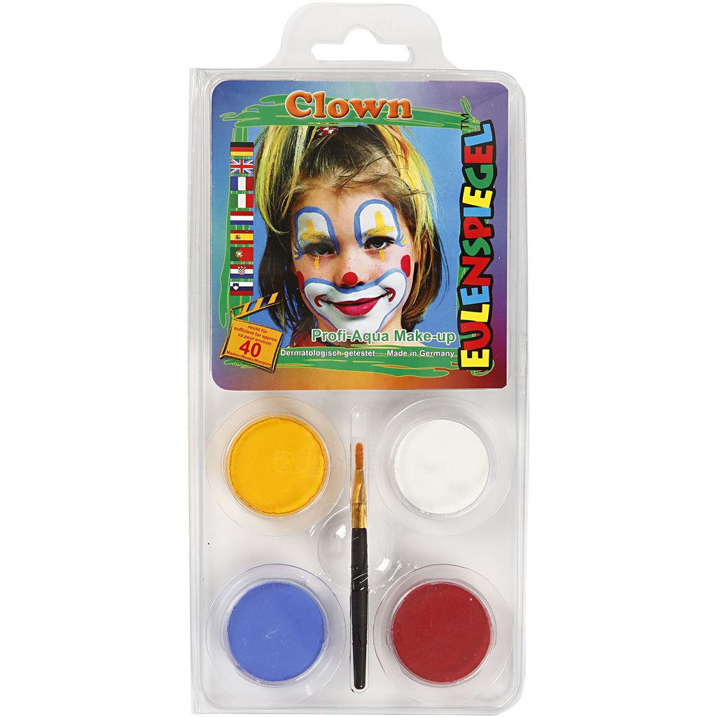 Eugelspiegel Maquillage visage, clown, ass. de couleurs, 1 set [HOB-76101]