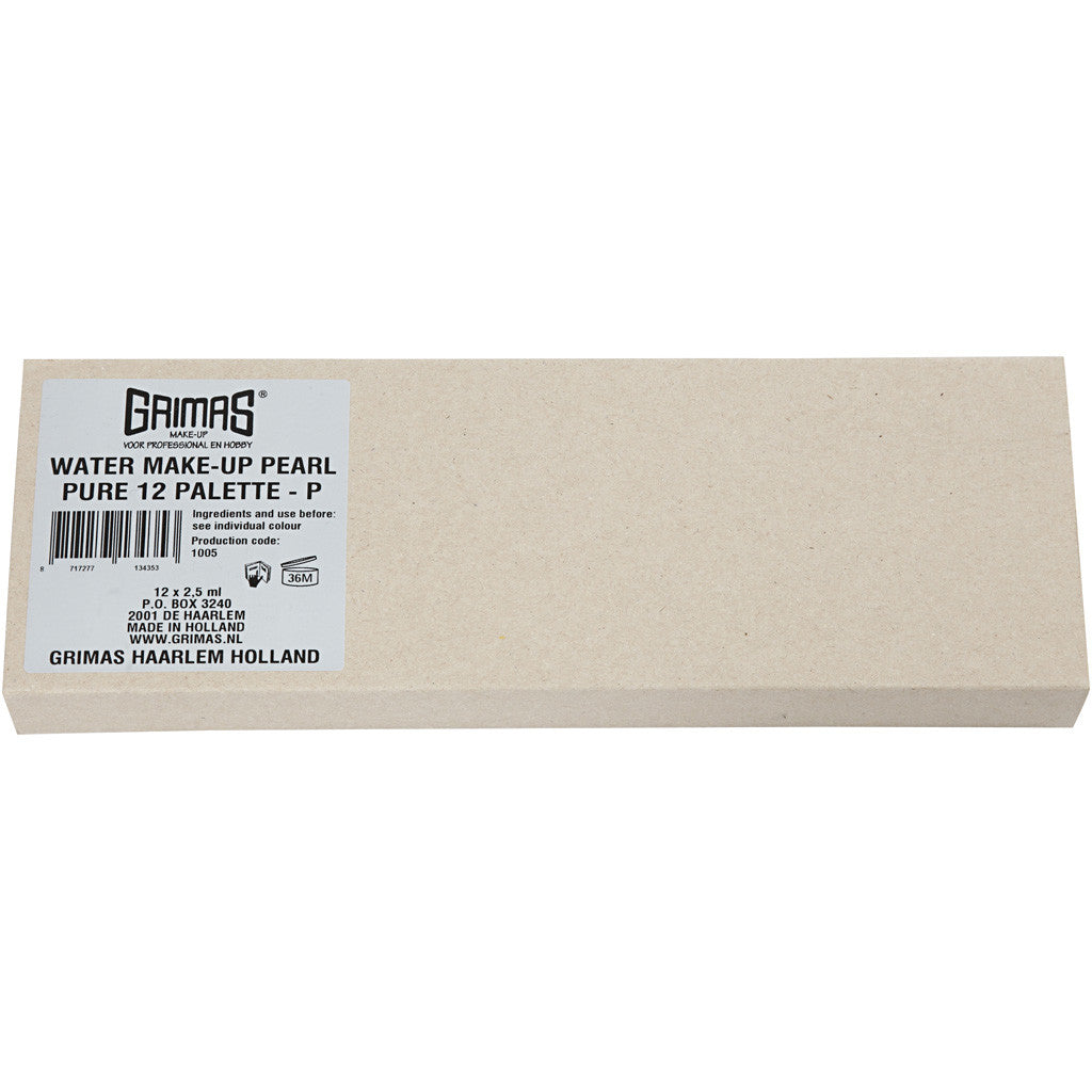 Grimas Schmink - Schminkpalet, parelmoer kleuren, 12x2.50 ml/ 1 stuk [HOB-77060]